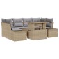 vidaXL Σετ Καναπέ Κήπου 7 τμχ. Μπέζ και Ανοιχτό Γκρι
