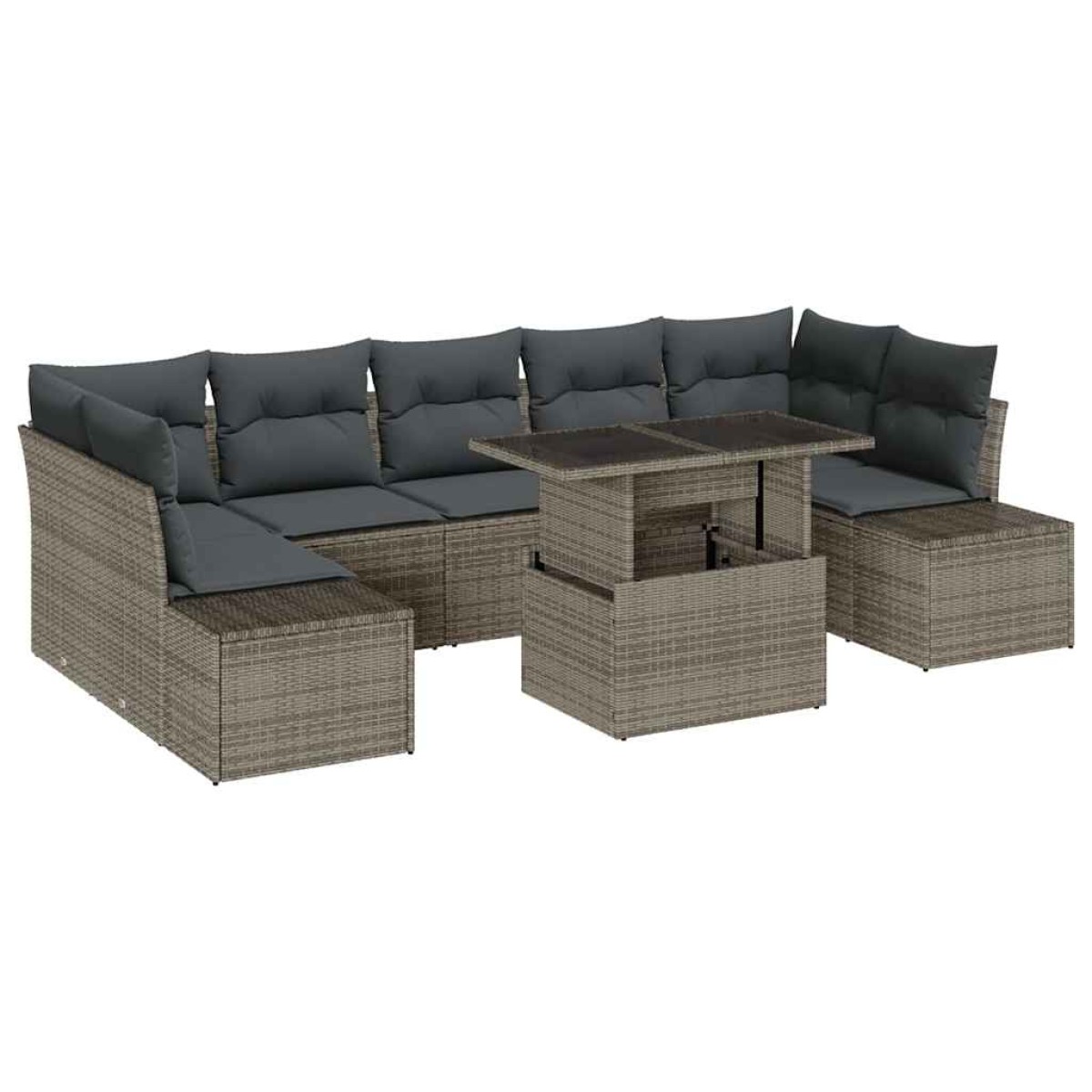 vidaXL Σετ Καναπέ Κήπου 8 τμχ. Γκρι