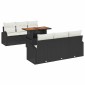 vidaXL Σετ Καναπέ Κήπου 7 τμχ. Μαύρο Πολυ ράταν