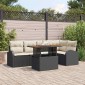 vidaXL Σετ Καναπέ Κήπου 6 τμχ. Μαύρο Πολυ ράταν