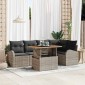 vidaXL Σετ Καναπέ Κήπου 6 τμχ. Γκρι Πολυ ράταν