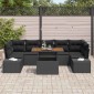 vidaXL Σετ Καναπέ Κήπου 8 τμχ. Μαύρο Πολυ ράταν
