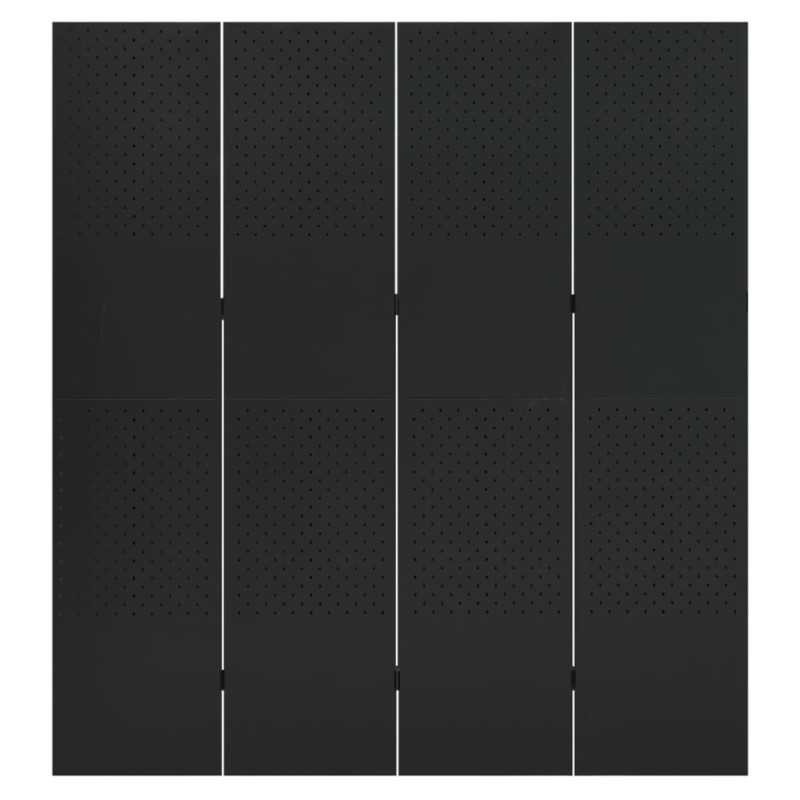 vidaXL Διαχωριστικό Δωματίου με 4 Πάνελ Μαύρο 160 x 180 εκ. από Ατσάλι