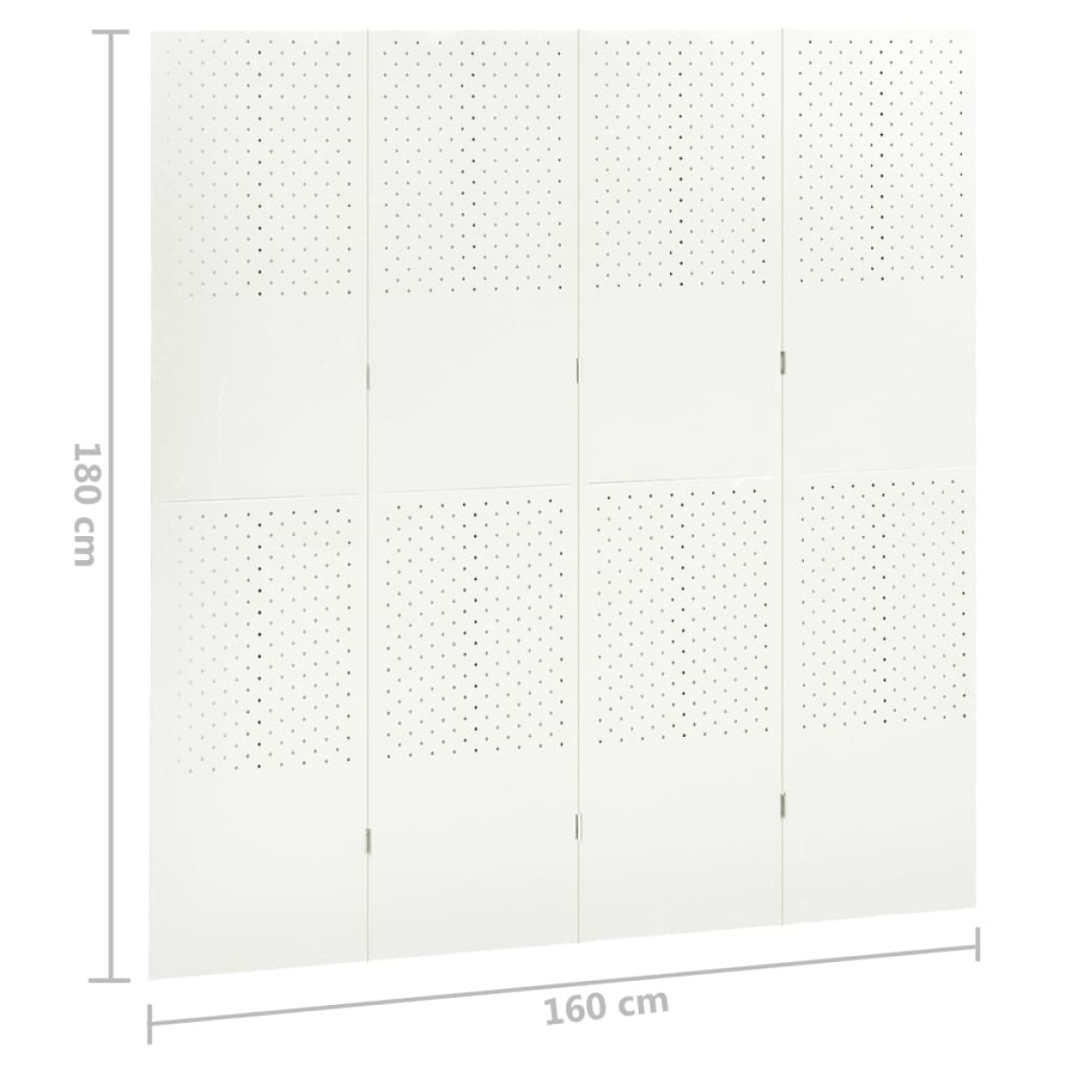 vidaXL Διαχωριστικό Δωματίου με 4 Πάνελ Λευκό 160 x 180 εκ. από Ατσάλι