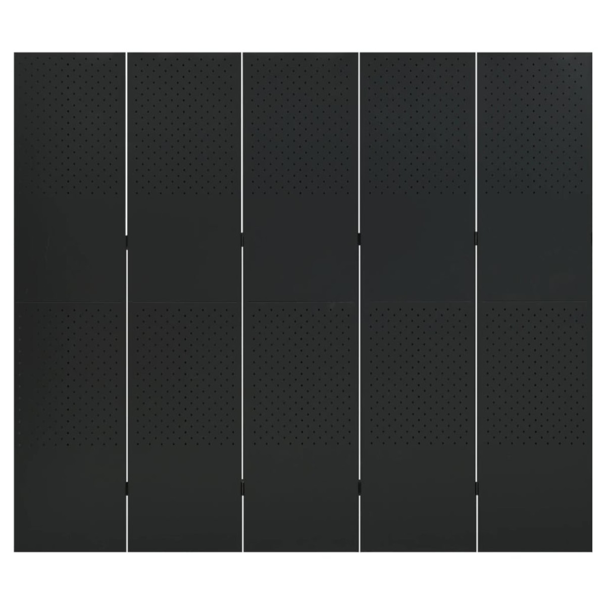 vidaXL Διαχωριστικό Δωματίου με 5 Πάνελ Μαύρο 200 x 180 εκ. από Ατσάλι