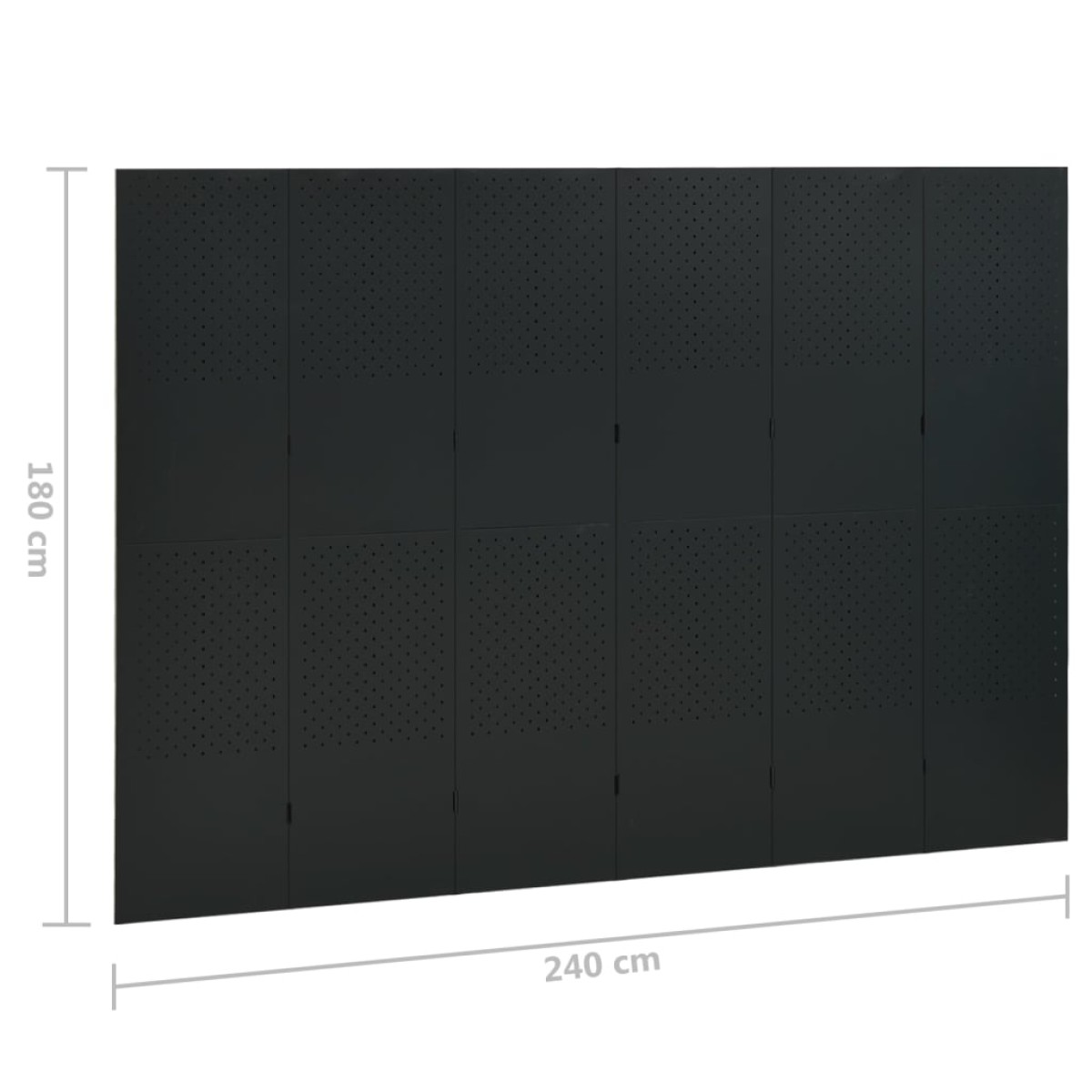 vidaXL Διαχωριστικό Δωματίου με 6 Πάνελ Μαύρο 240 x 180 εκ. από Ατσάλι