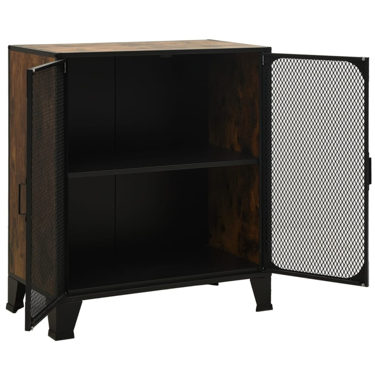 vidaXL Ντουλάπι Αποθήκευσης Ρουστίκ Καφέ 72x36x82 εκ. Μέταλλο / MDF
