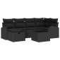 vidaXL Σετ Καναπέ Κήπου 7 pcs Μαύρο 234 x 124 x 85 εκ Πολυ ράταν