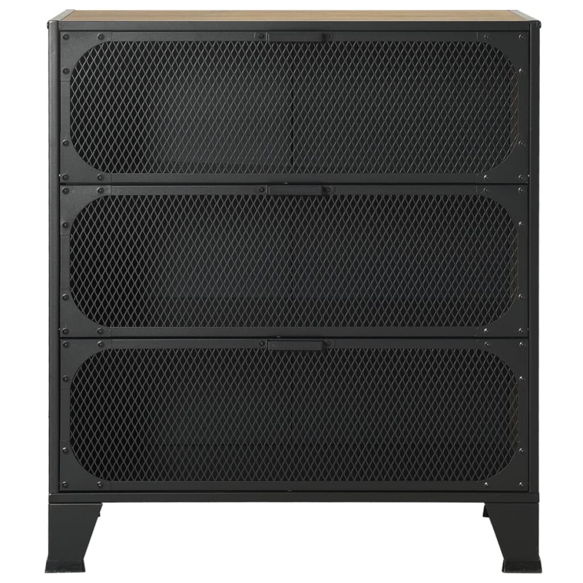 vidaXL Ντουλάπι Αποθήκευσης Ρουστίκ Καφέ 72x36x82 εκ. Μέταλλο / MDF