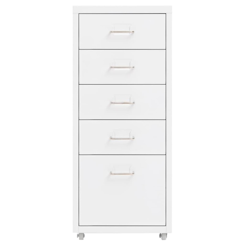 vidaXL Αρχειοθήκη Φορητή Λευκή 28 x 41 x 69 εκ. Μεταλλική