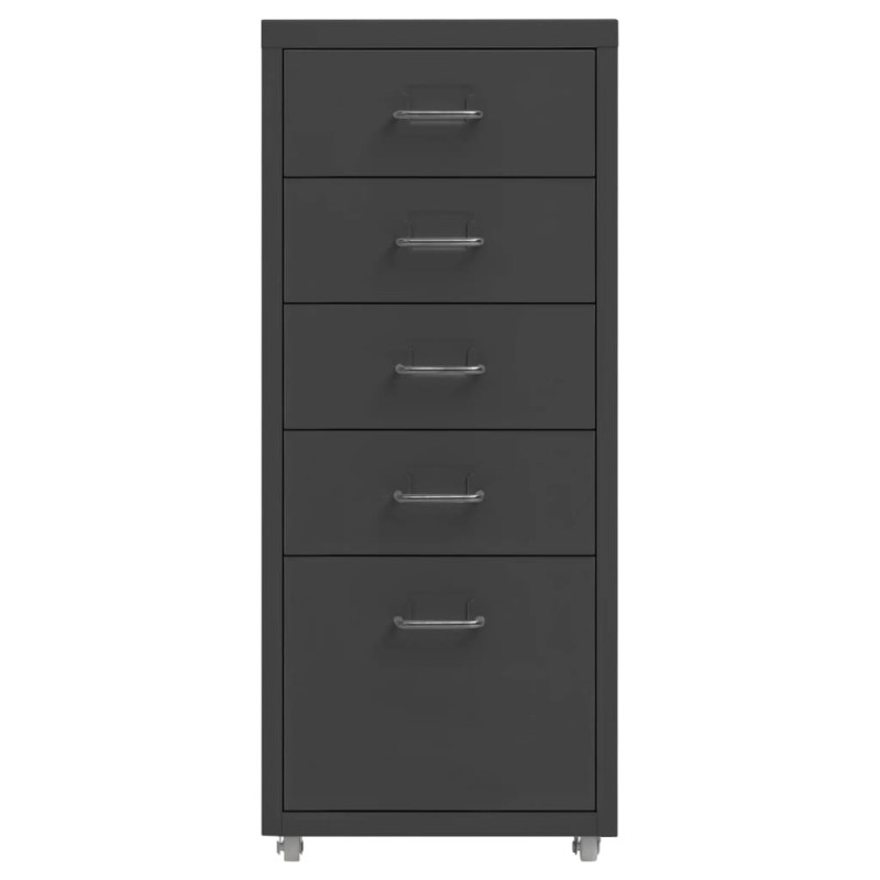 vidaXL Αρχειοθήκη Φορητή Ανθρακί 28 x 41 x 69 εκ. Μεταλλική