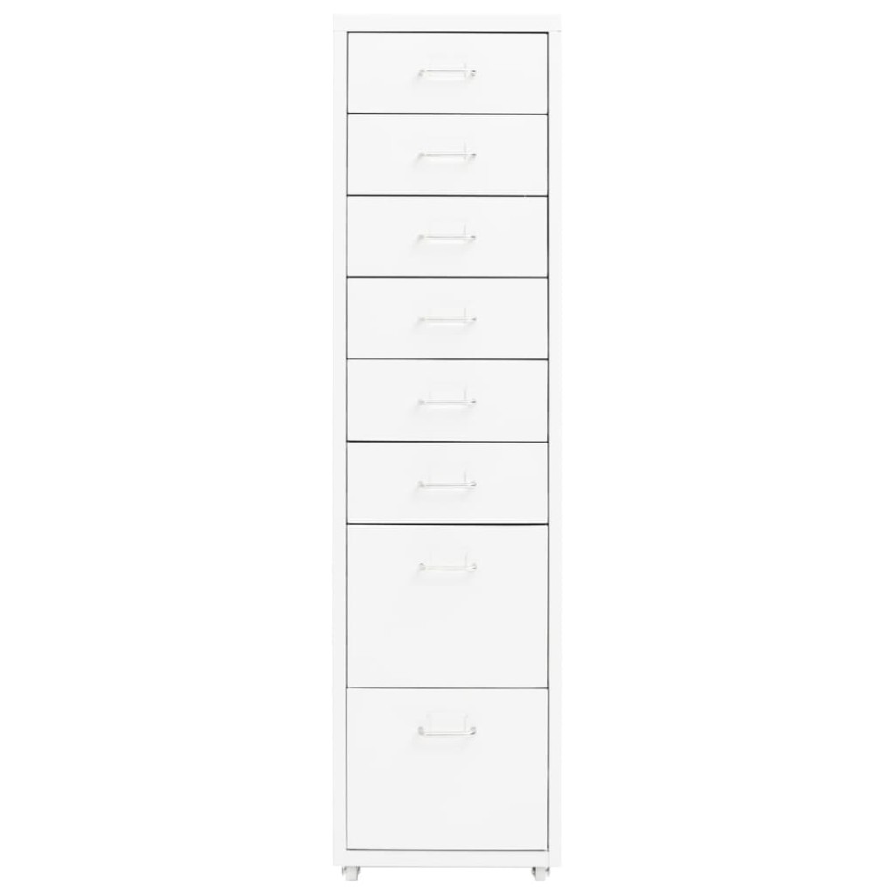 vidaXL Αρχειοθήκη Φορητή Λευκή 28 x 41 x 109 εκ. Μεταλλική
