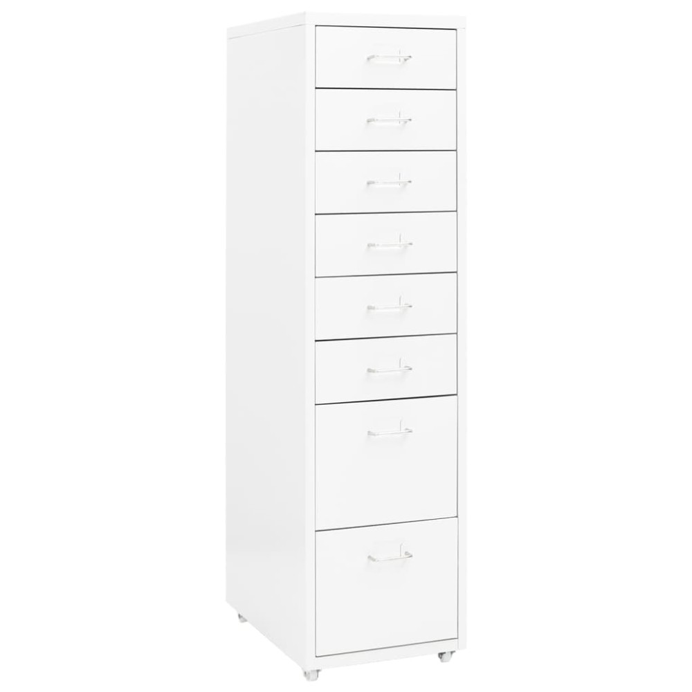 vidaXL Αρχειοθήκη Φορητή Λευκή 28 x 41 x 109 εκ. Μεταλλική