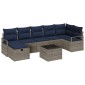 vidaXL Σετ Καναπέ 8 τμχ. 7-Αριθμός καθισμάτων Γκρι και Ναυτικό