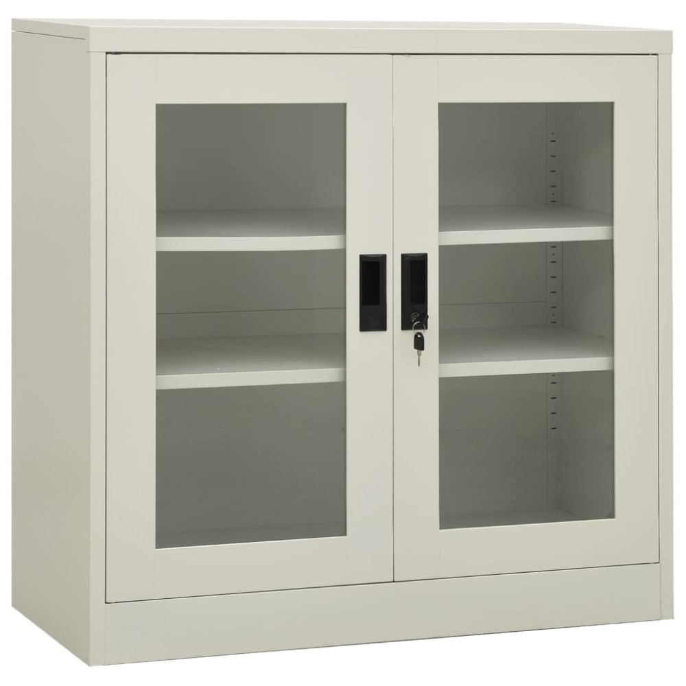 vidaXL Ντουλάπα Γραφείου 90 x 40 x 90 εκ. Ανοιχτό Γκρι Ατσάλινη