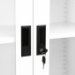 vidaXL Ντουλάπα Γραφείου Λευκή 90 x 40 x 180 εκ Ατσάλι / Ψημένο Γυαλί