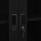 vidaXL Ντουλάπα Γραφείου Μαύρη 90x40x180 εκ. από Ατσάλι / Ψημένο Γυαλί