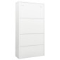 vidaXL Ντουλάπα Γραφείου 90 x 40 x 180 εκ. Λευκή Ατσάλινη