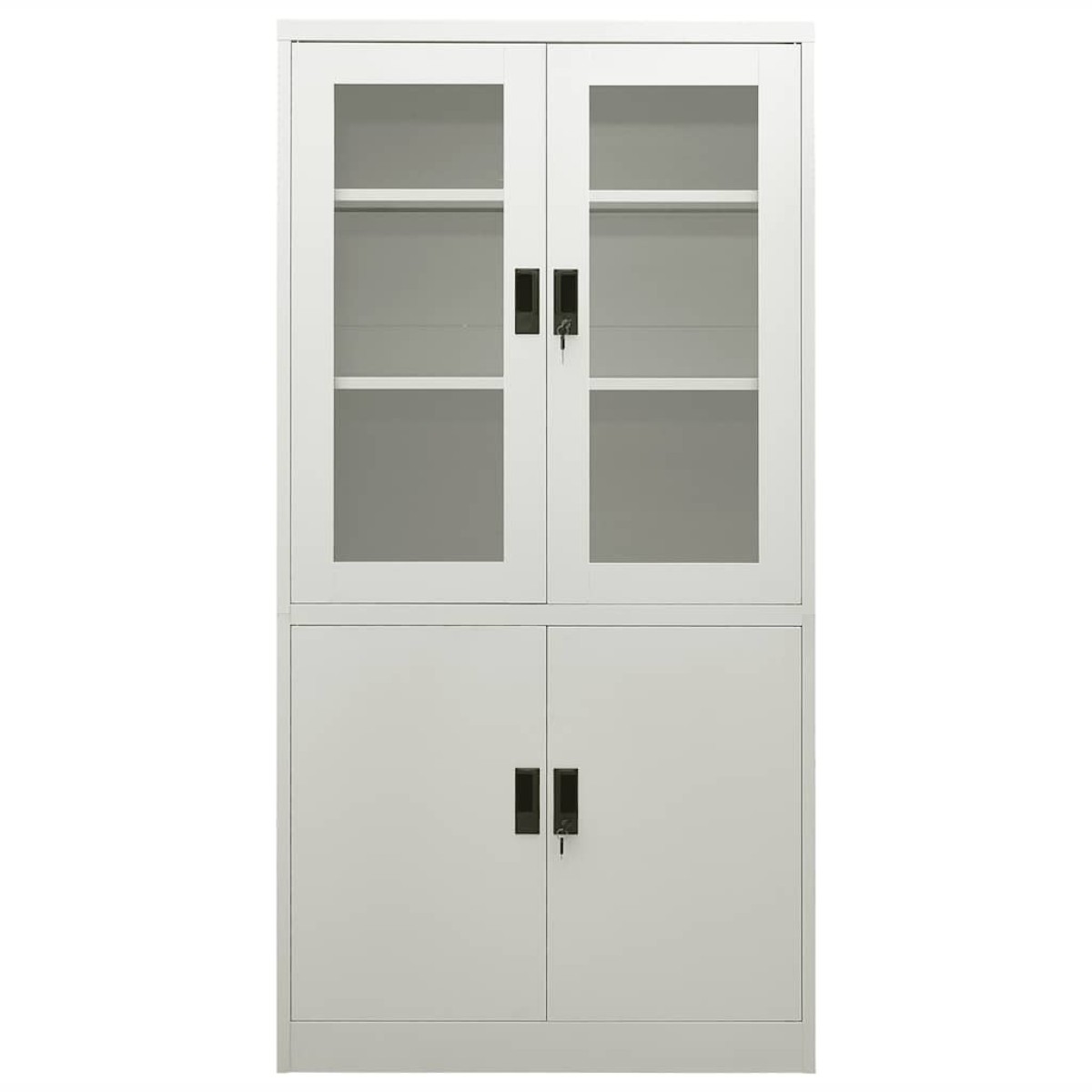 vidaXL Ντουλάπα Γραφείου 90 x 40 x 180 εκ. Ανοιχτό Γκρι Ατσάλινη