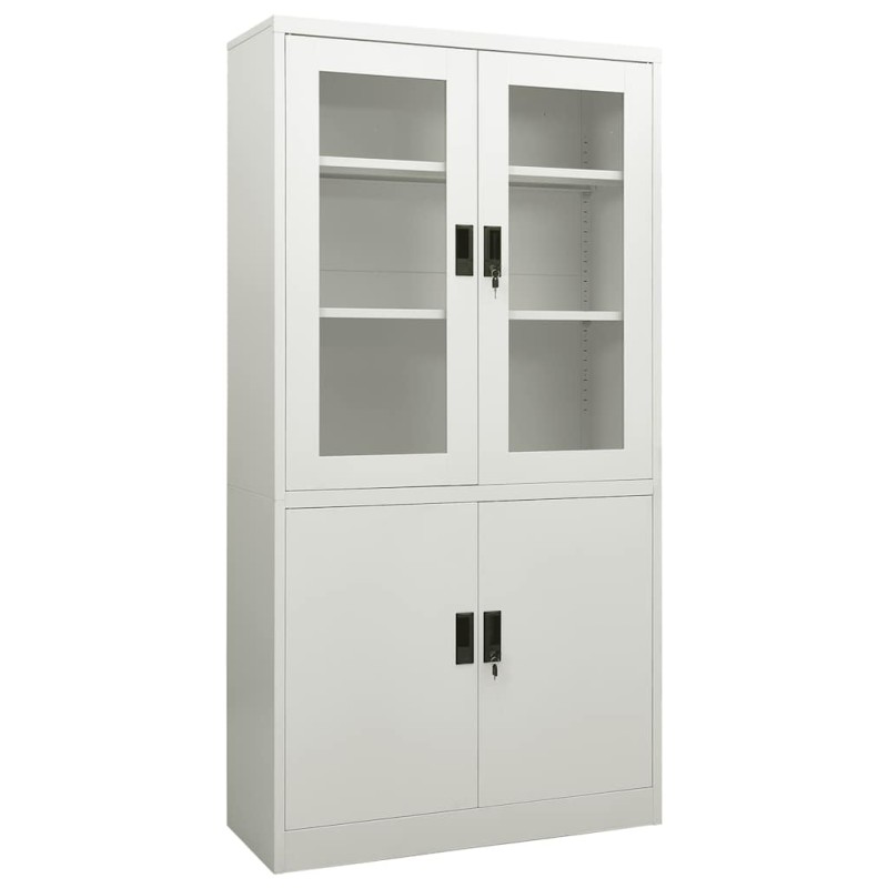 vidaXL Ντουλάπα Γραφείου 90 x 40 x 180 εκ. Ανοιχτό Γκρι Ατσάλινη