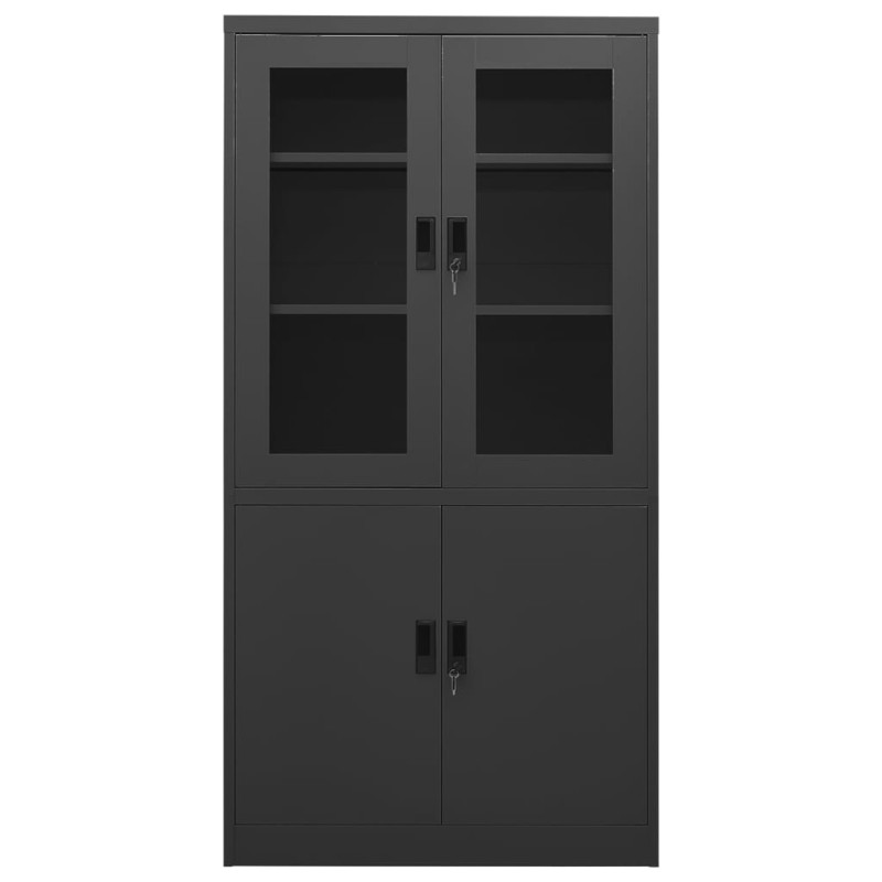 vidaXL Ντουλάπα Γραφείου Ανθρακί 90 x 40 x 180 εκ. Ατσάλινη