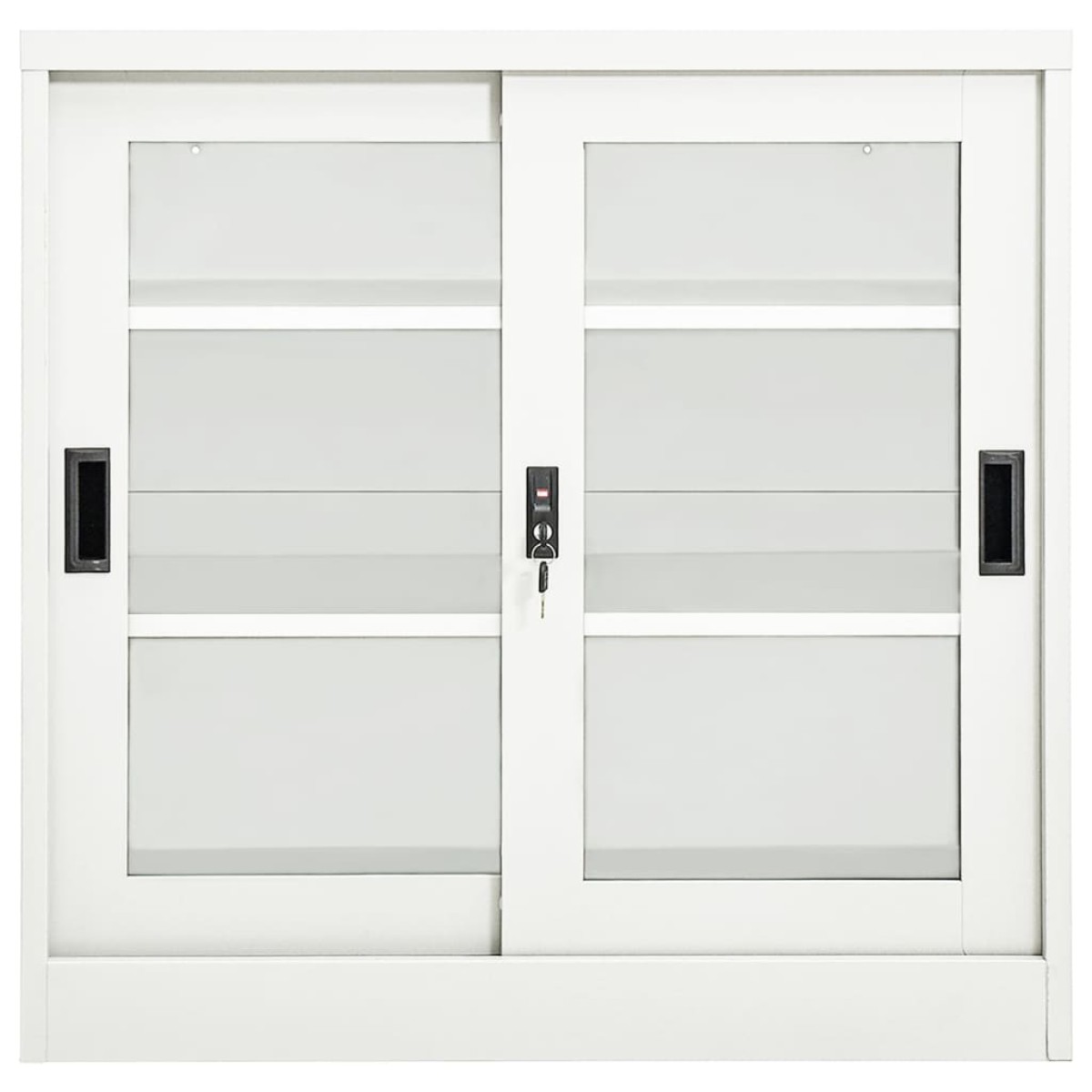 vidaXL Ντουλάπι με Συρόμενη Πόρτα Λευκό 90 x 40 x 90 εκ. Ατσάλινο