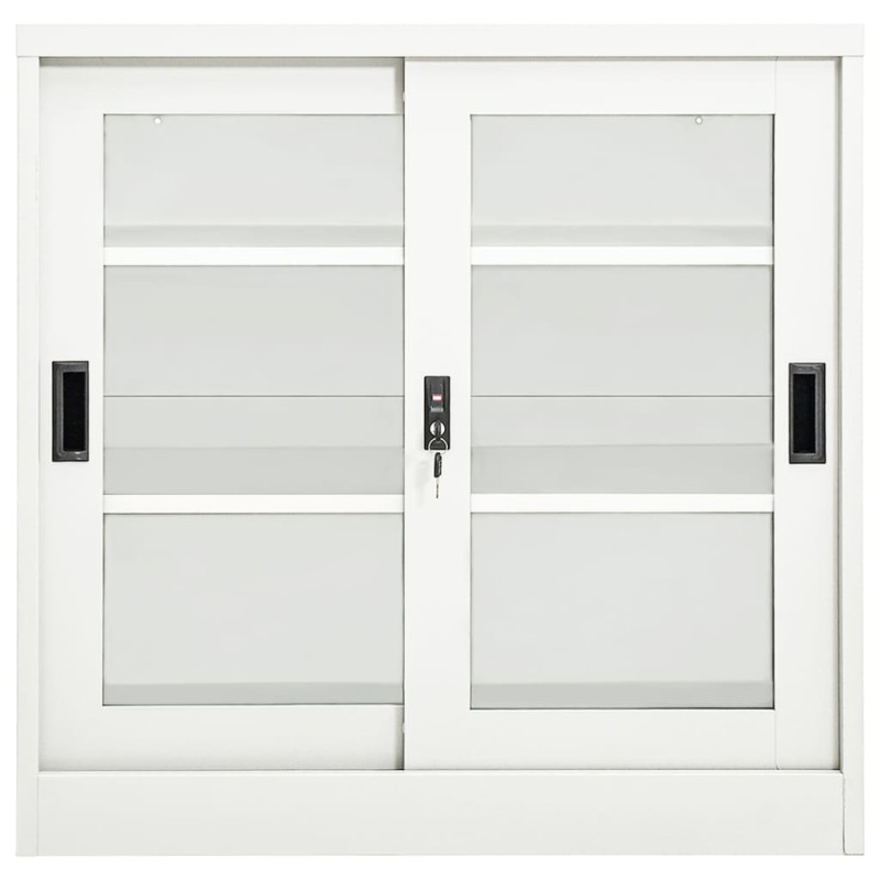 vidaXL Ντουλάπι με Συρόμενη Πόρτα Λευκό 90 x 40 x 90 εκ. Ατσάλινο