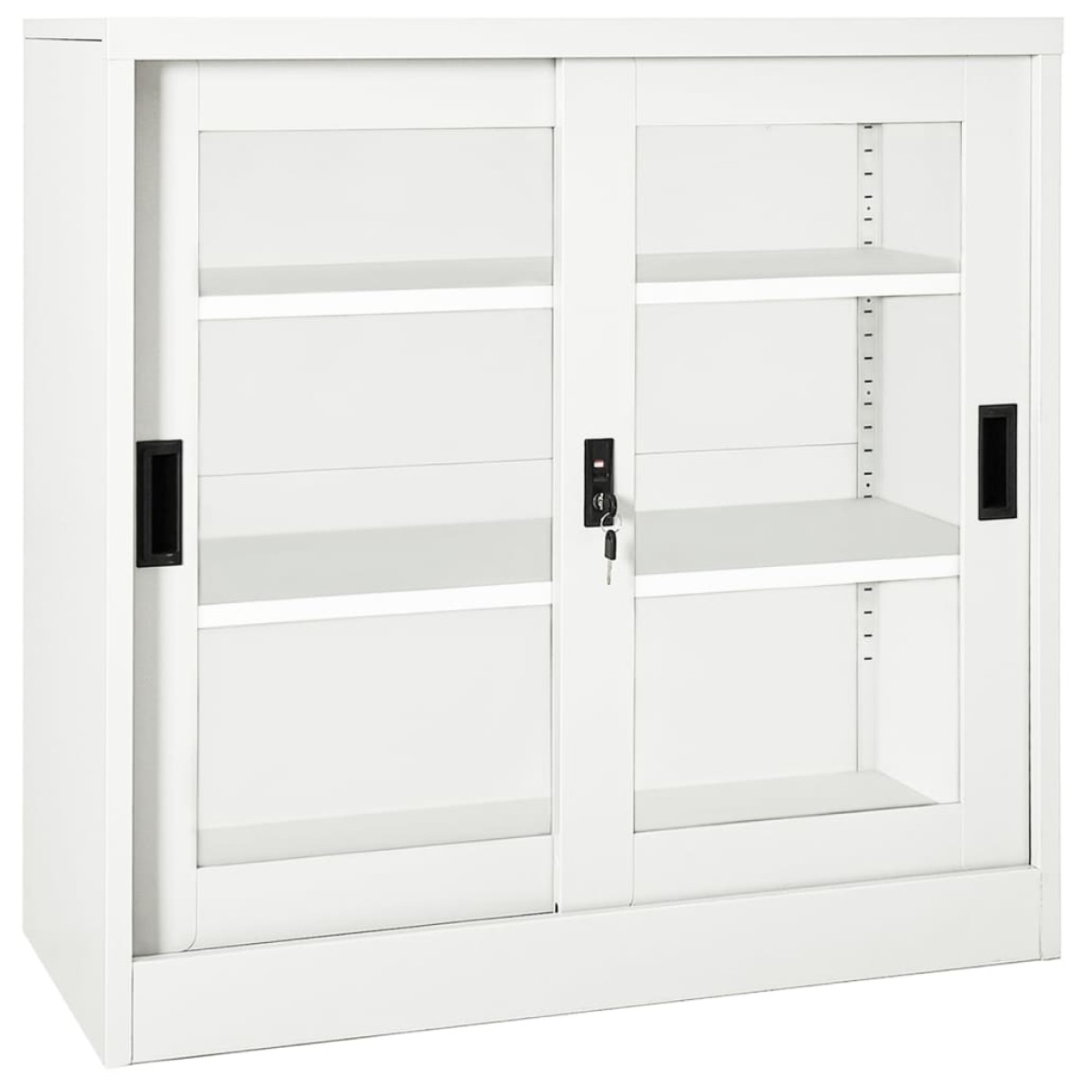 vidaXL Ντουλάπι με Συρόμενη Πόρτα Λευκό 90 x 40 x 90 εκ. Ατσάλινο
