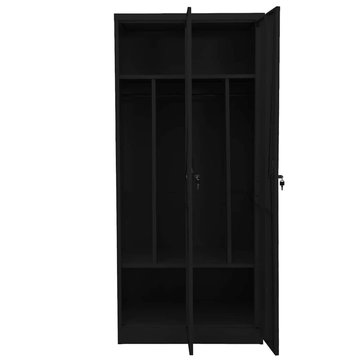 vidaXL Ντουλάπα Μαύρη 80 x 50 x 180 εκ. Ατσάλινη