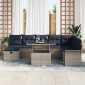 vidaXL Σετ Καναπέ Κήπου 9 τμχ. Γκρι συνθετικό ρατάν