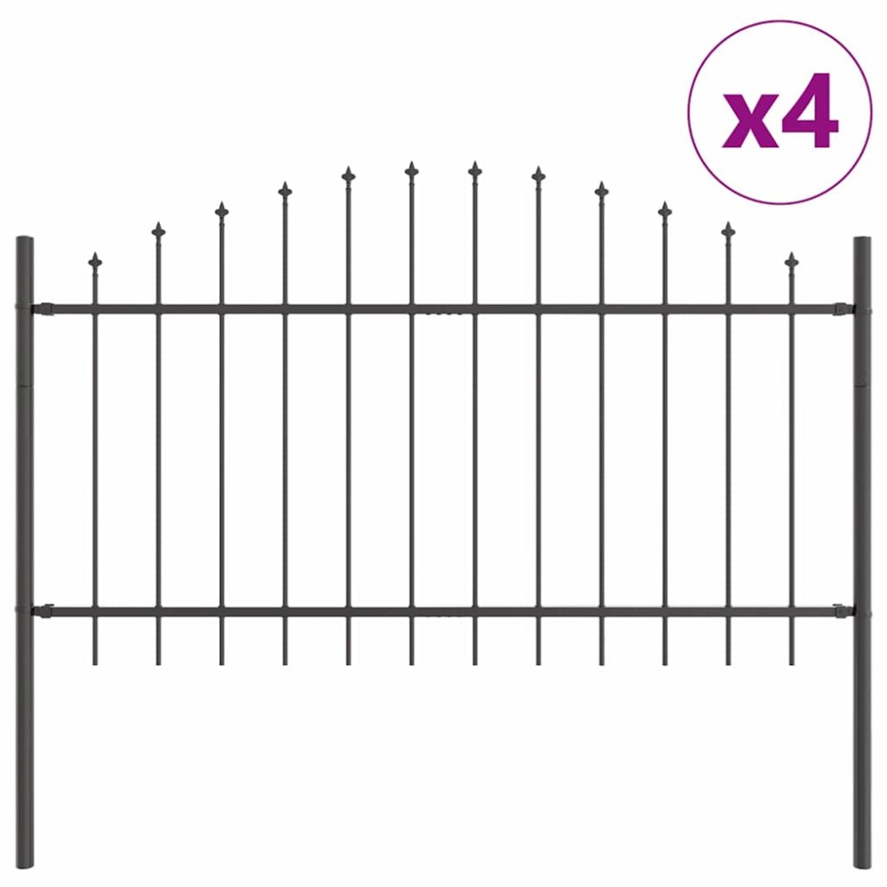 vidaXL Φράχτης Κήπου WOERDEN 4 τμχ. 170 x 140 εκ Γκρι
