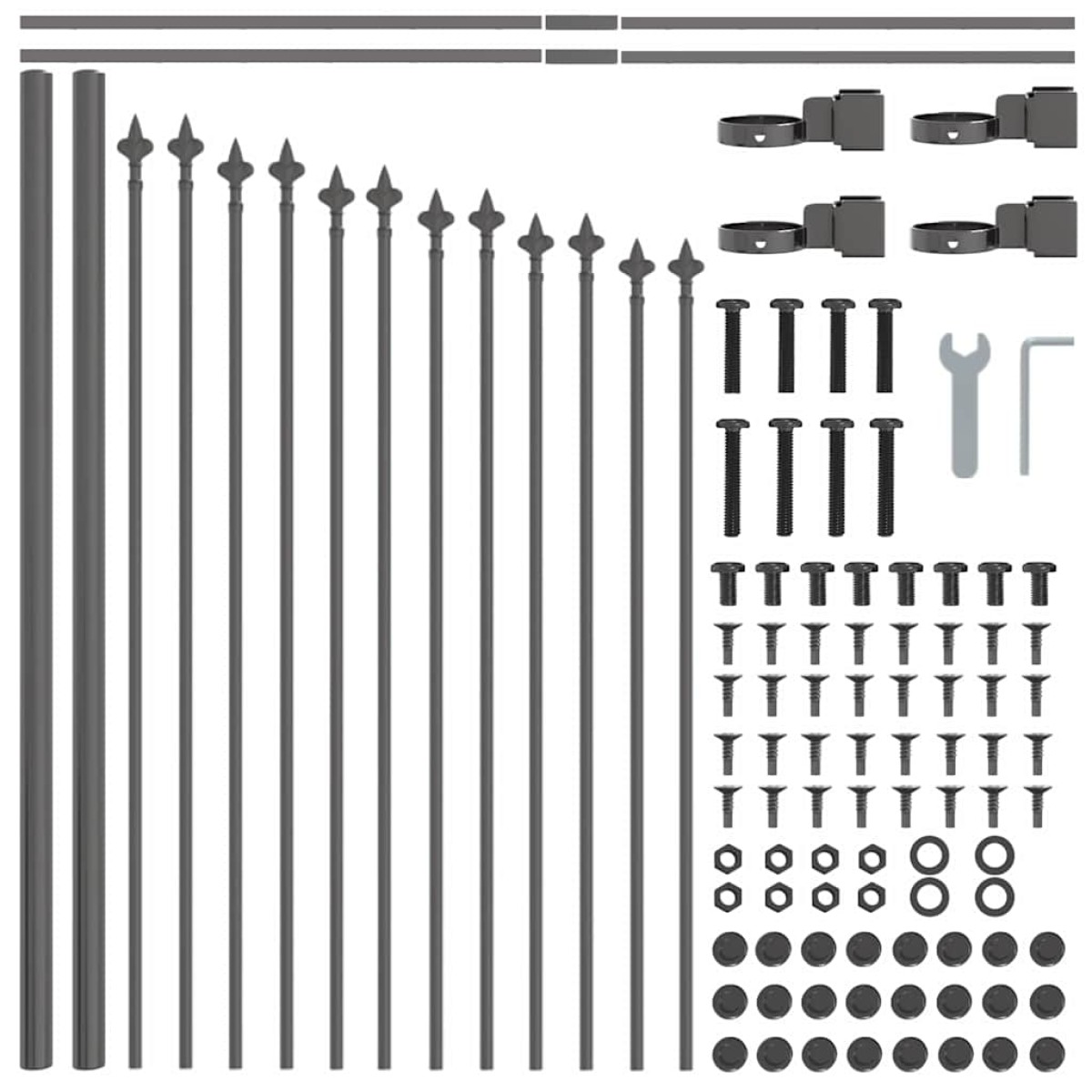 vidaXL Φράχτης Κήπου WOERDEN 6 τμχ. 170 x 115 εκ Γκρι