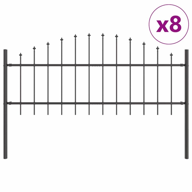 vidaXL Φράχτης Κήπου WOERDEN 8 τμχ. 170 x 115 εκ Γκρι