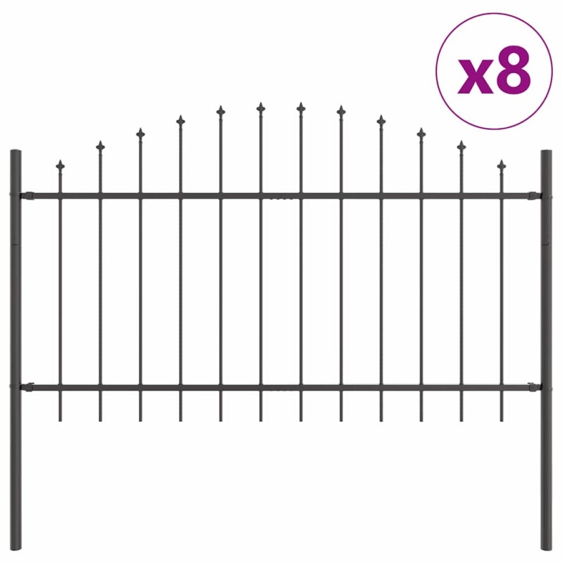 vidaXL Φράχτης Κήπου WOERDEN 8 τμχ. 170 x 140 εκ Γκρι