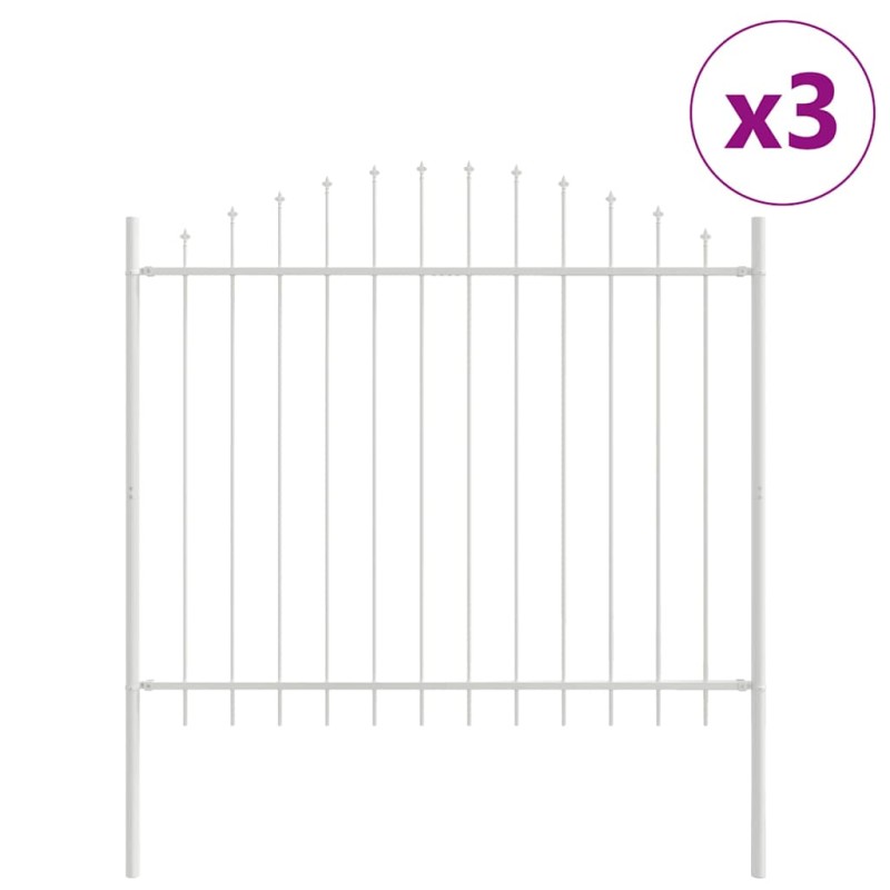vidaXL Φράχτης Κήπου WOERDEN 3 τμχ. 170 x 190 cm Λευκό