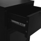 vidaXL Κομοδίνο Μαύρο 40 x 30 x 54,5 εκ. από Ατσάλι και Γυαλί