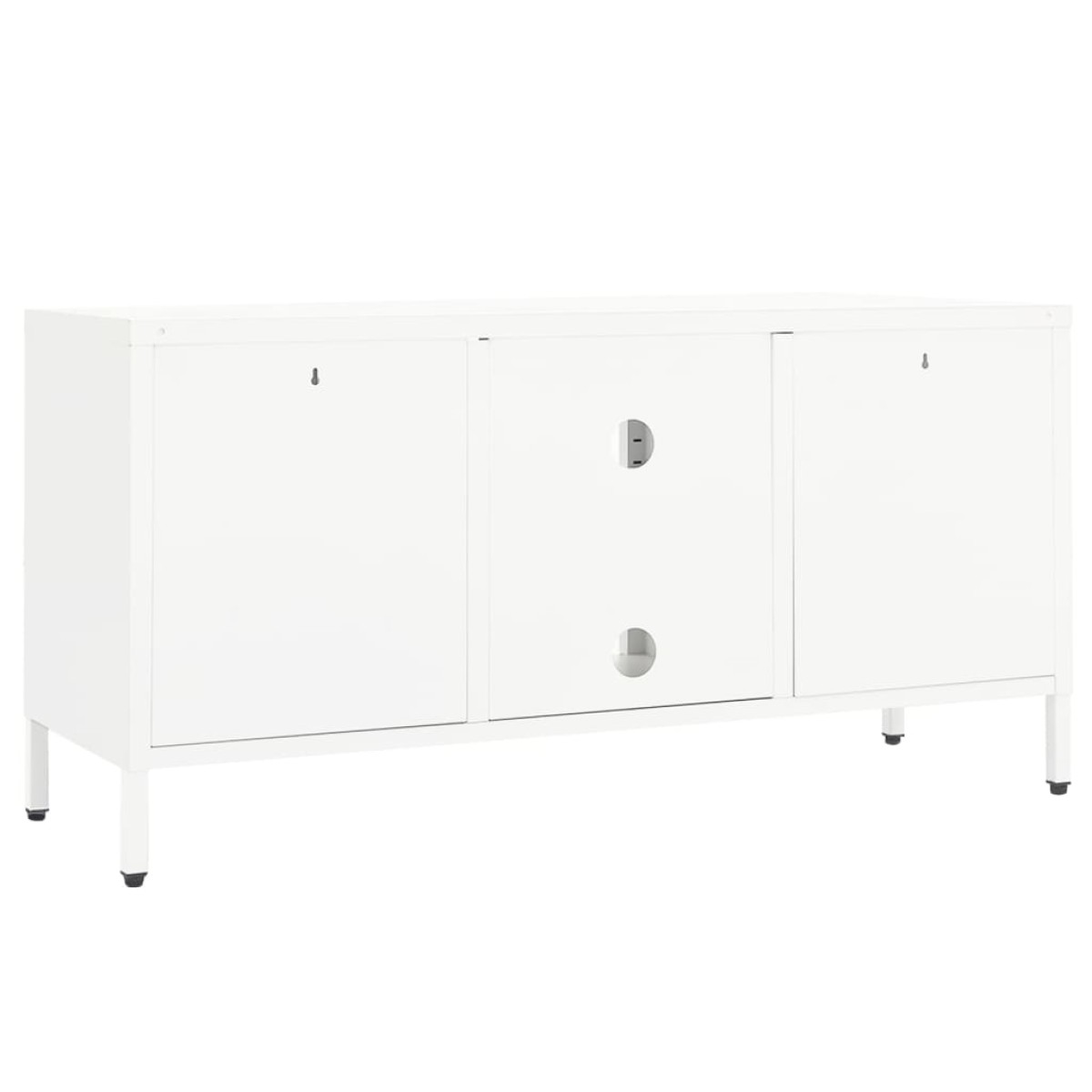 vidaXL Έπιπλο Τηλεόρασης Λευκό 105 x 35 x 52 εκ. από Ατσάλι και Γυαλί