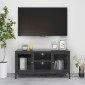 vidaXL Έπιπλο Τηλεόρασης Ανθρακί 105 x 35 x 52 εκ από Ατσάλι και Γυαλί