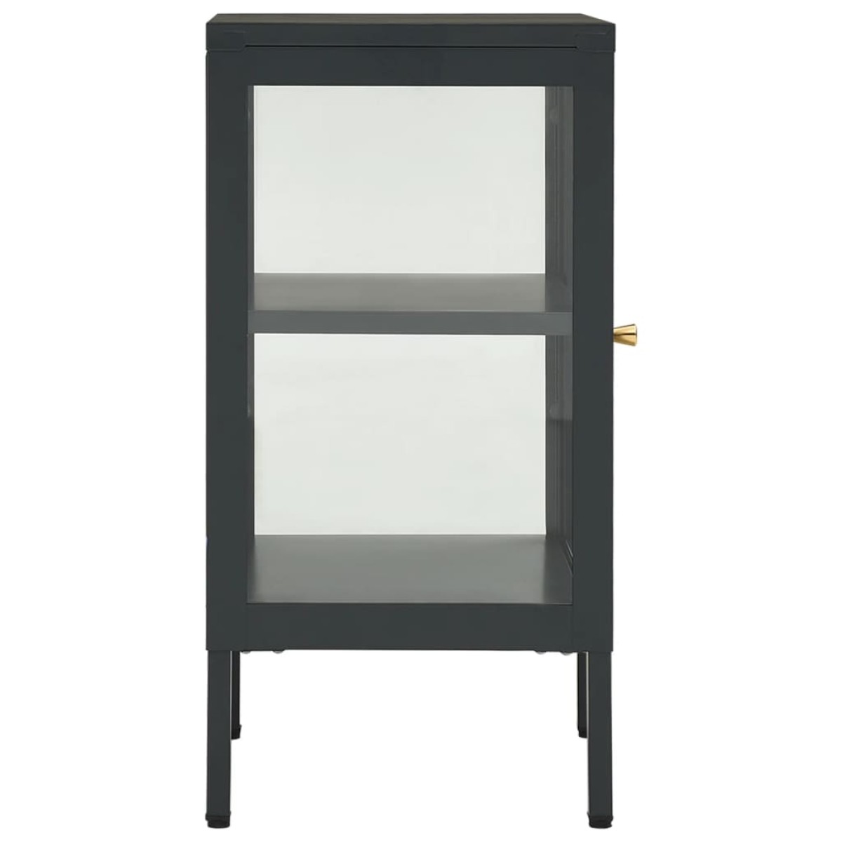 vidaXL Μπουφές Ανθρακί 38 x 35 x 70 εκ. από Ατσάλι και Γυαλί