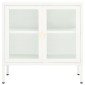 vidaXL Μπουφές Λευκός 70 x 35 x 70 εκ. από Ατσάλι και Γυαλί