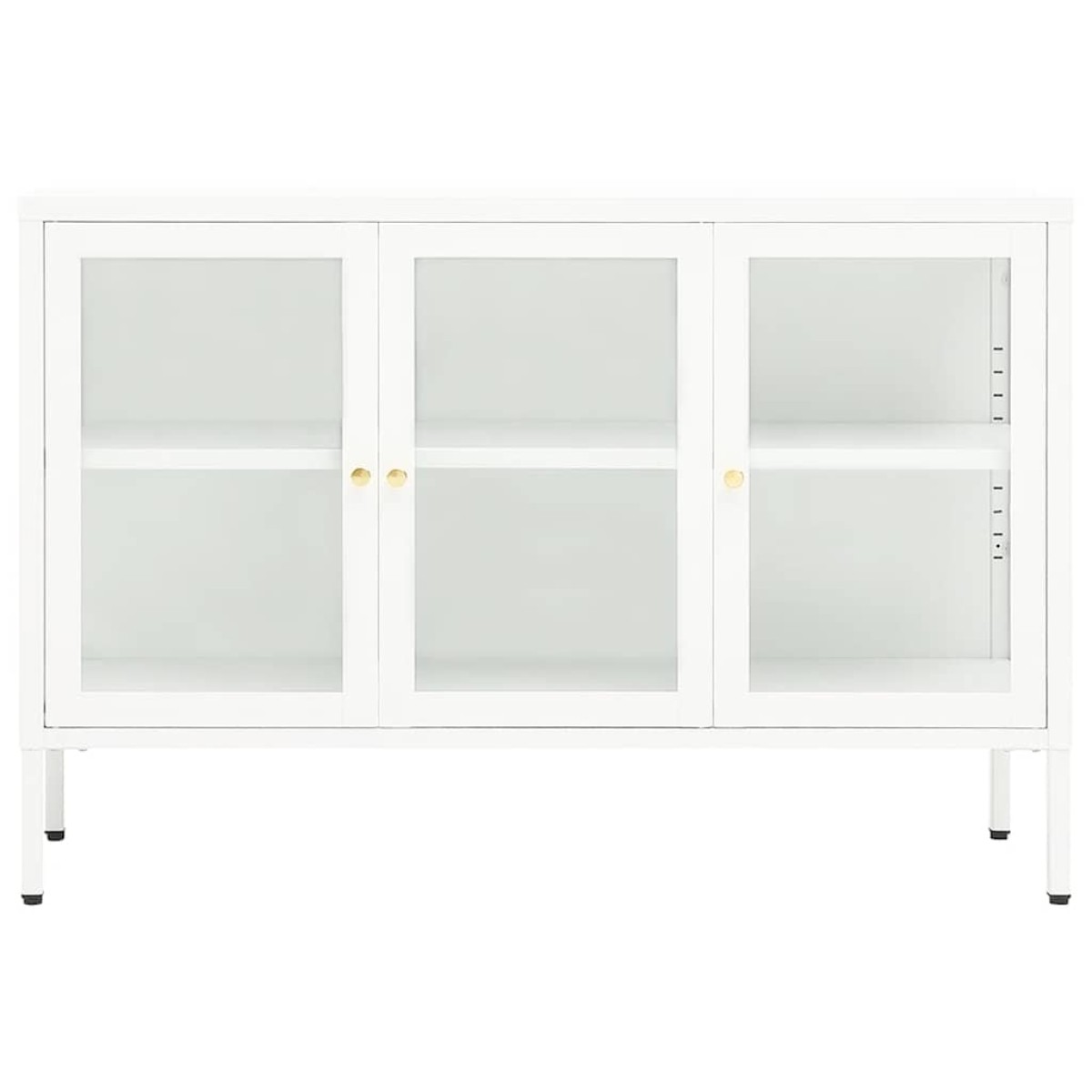 vidaXL Μπουφές Λευκός 105 x 35 x 70 εκ. από Ατσάλι και Γυαλί