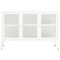 vidaXL Μπουφές Λευκός 105 x 35 x 70 εκ. από Ατσάλι και Γυαλί