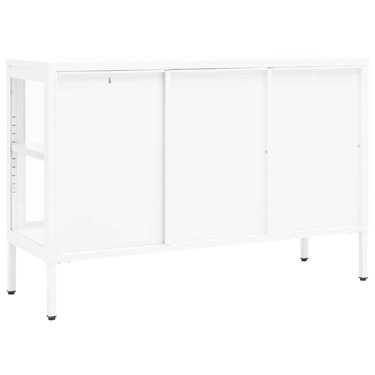 vidaXL Μπουφές Λευκός 105 x 35 x 70 εκ. από Ατσάλι και Γυαλί