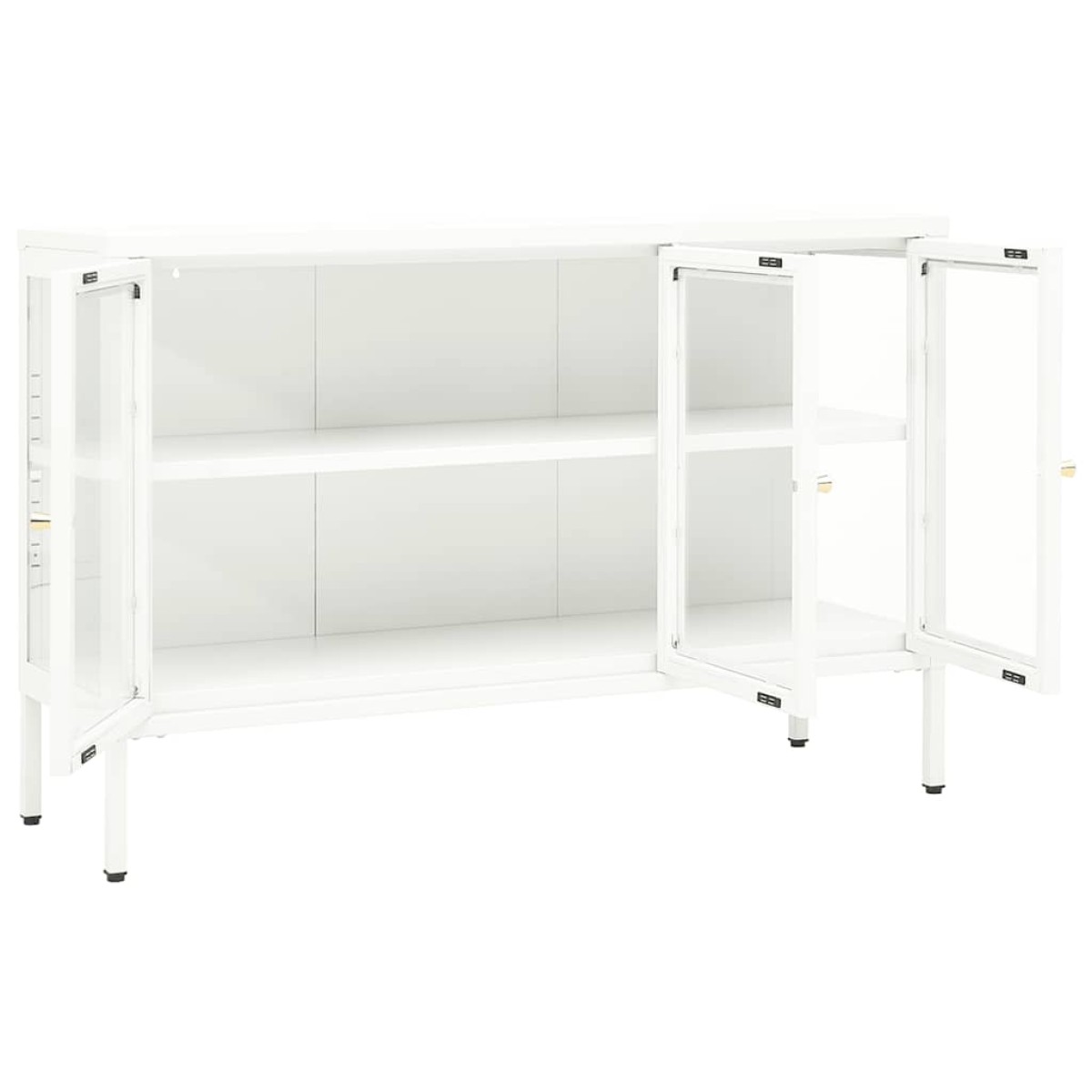 vidaXL Μπουφές Λευκός 105 x 35 x 70 εκ. από Ατσάλι και Γυαλί