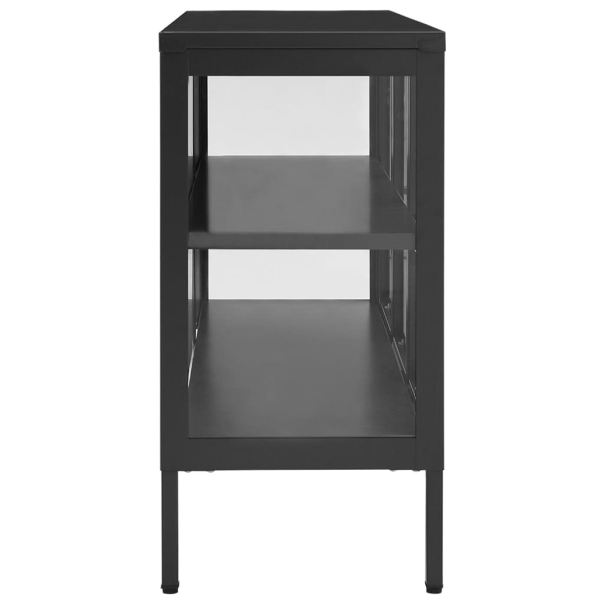 vidaXL Μπουφές Ανθρακί 105 x 35 x 70 εκ. από Ατσάλι και Γυαλί