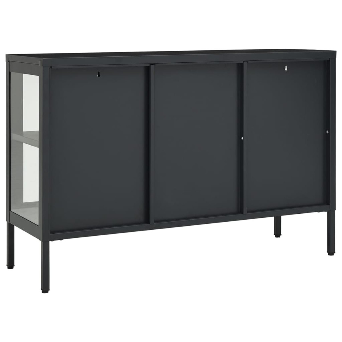 vidaXL Μπουφές Ανθρακί 105 x 35 x 70 εκ. από Ατσάλι και Γυαλί