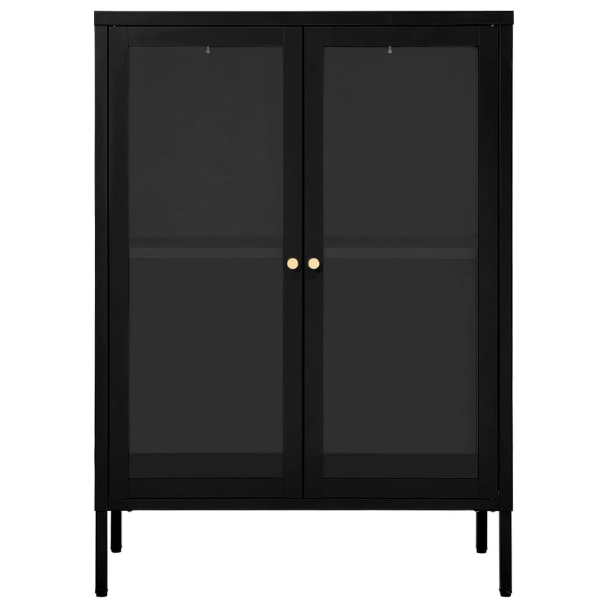 vidaXL Μπουφές Μαύρος 75 x 35 x 105 εκ. από Ατσάλι και Γυαλί