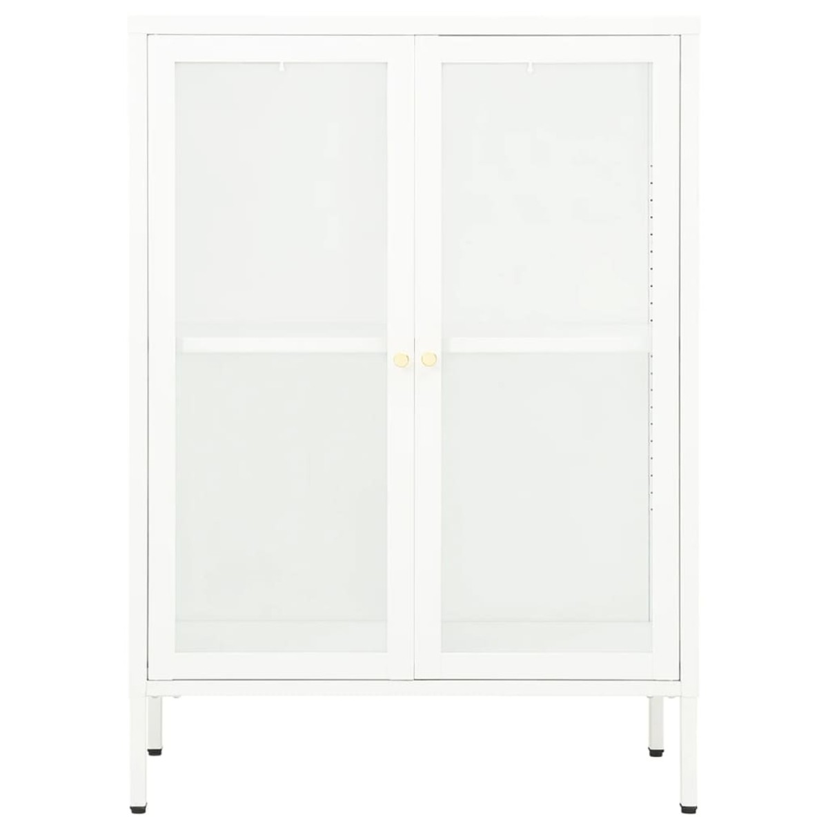 vidaXL Μπουφές Λευκός 75 x 35 x 105 εκ. από Ατσάλι και Γυαλί