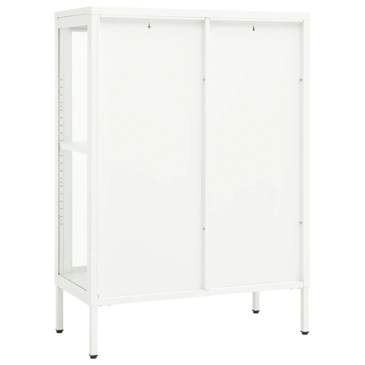 vidaXL Μπουφές Λευκός 75 x 35 x 105 εκ. από Ατσάλι και Γυαλί