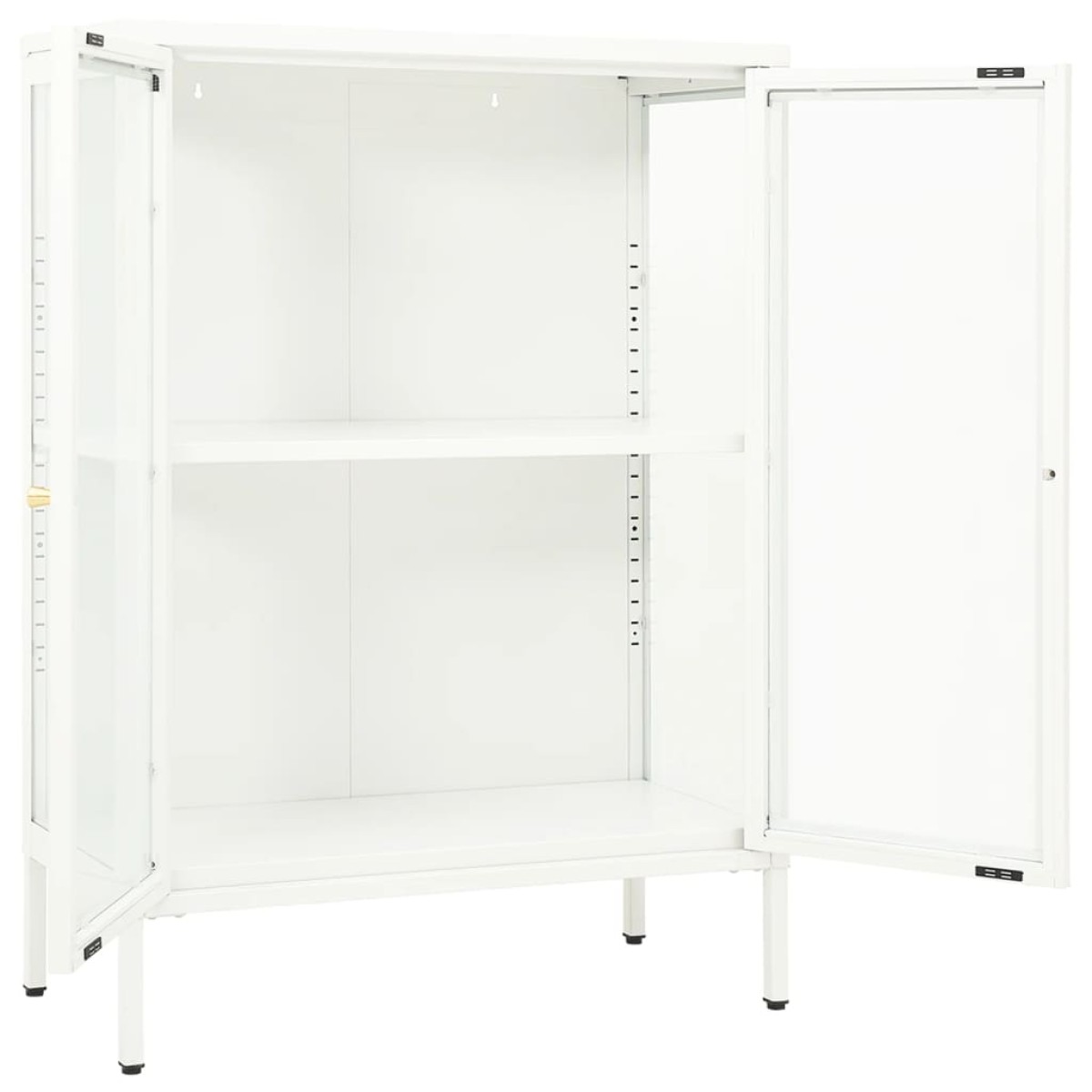 vidaXL Μπουφές Λευκός 75 x 35 x 105 εκ. από Ατσάλι και Γυαλί